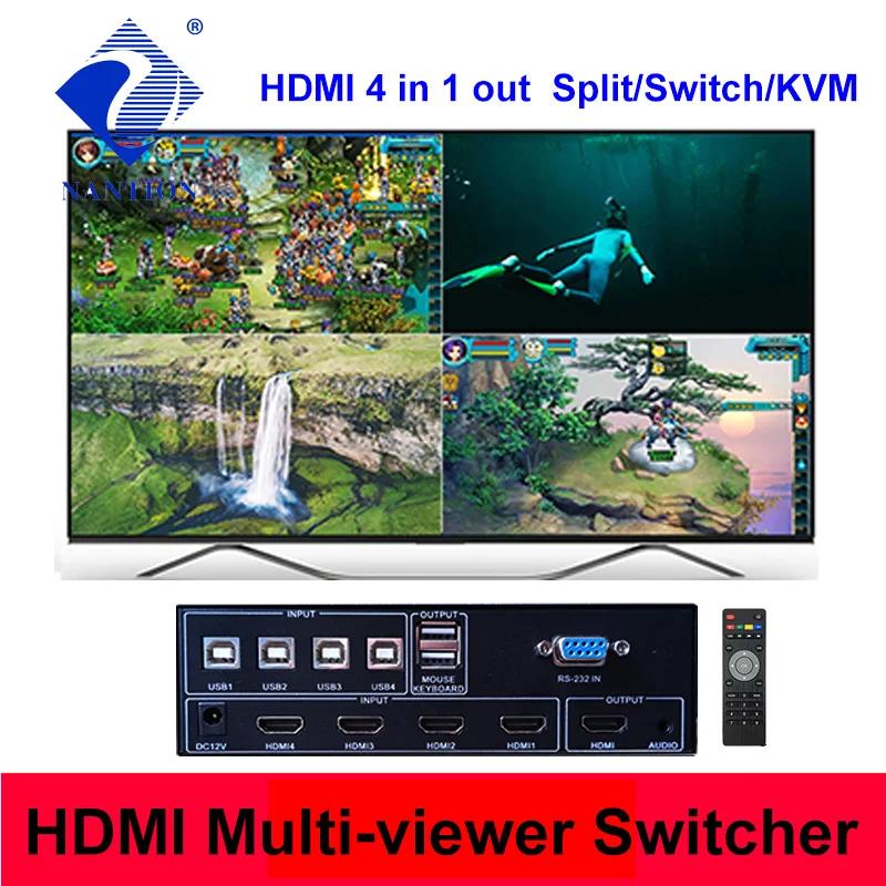 Ǯ HD 1080P 4x1 Ƽ   Ƽ  HDMI ȣȯ HDTV   4 TV ȭ й Ȱ ġ